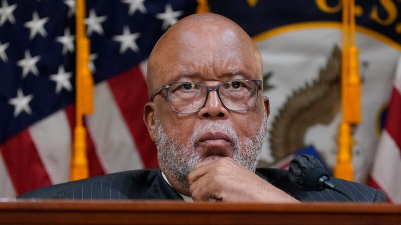 FILE - Chairman Bennie Thompson, D-Miss., listens as the House select committee investigating...